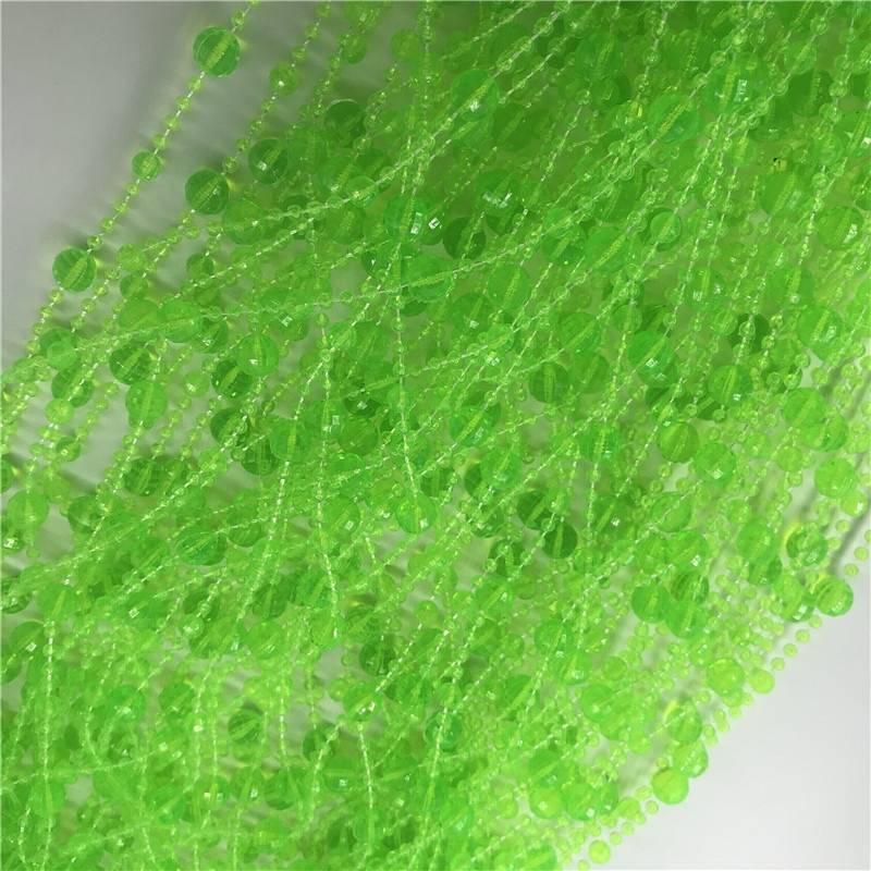 High Quality Green Beaded Outdoor Valance Bubble Crystal Plastic Beads Curtains Crystal Strand For Door