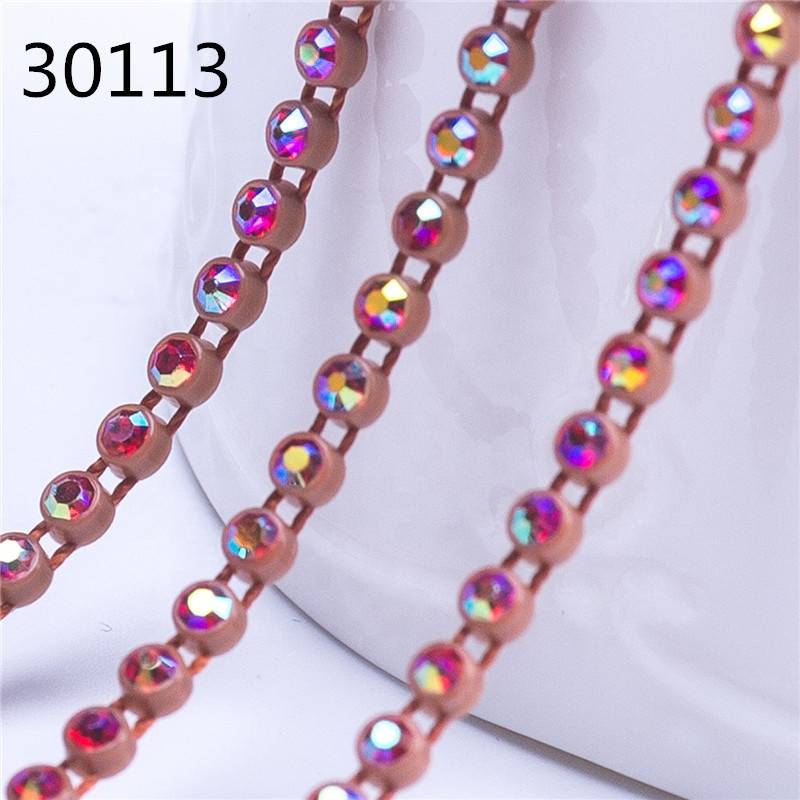 Better Quality Transparent Ss12 Ss8 Banding By The Yards Hotsale Trimming Garment Decoration Trim Plastic Rhinestone Chain Featured Image