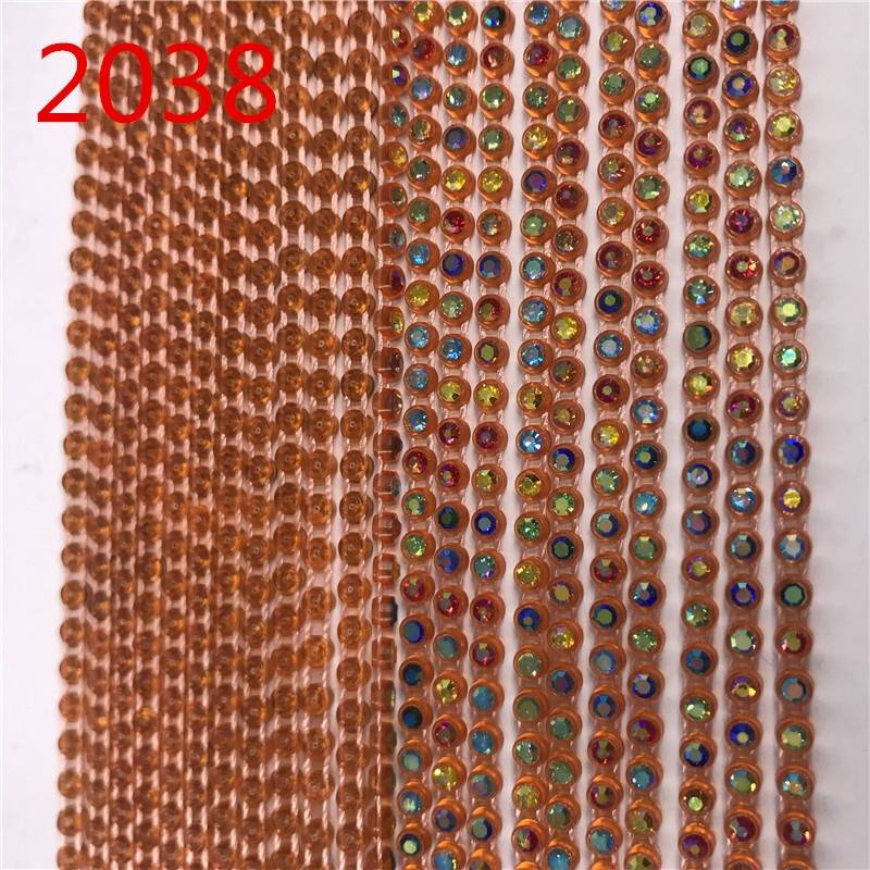 Fabric Accessories New Mixed Crystal Ab Color Plastic Rhinestone Banding Trimming for Textile