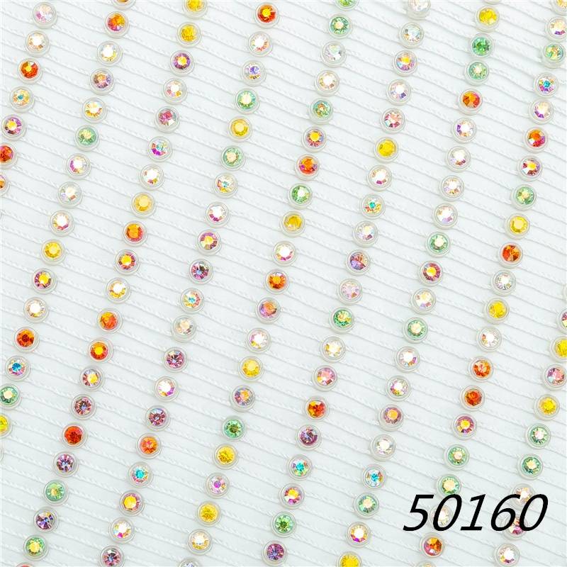 Wholesale Mix Color SS8 Mesh Fish net Hollow Fishnet Rhinestone Mesh for Dress 10 Yards a Piece