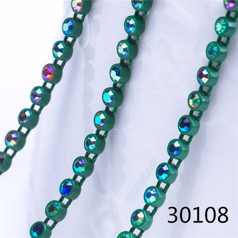 Wholesale Colorful AB Rhinestone Chains Plastic Rhinestone Banding For Shoes Boots Decoration