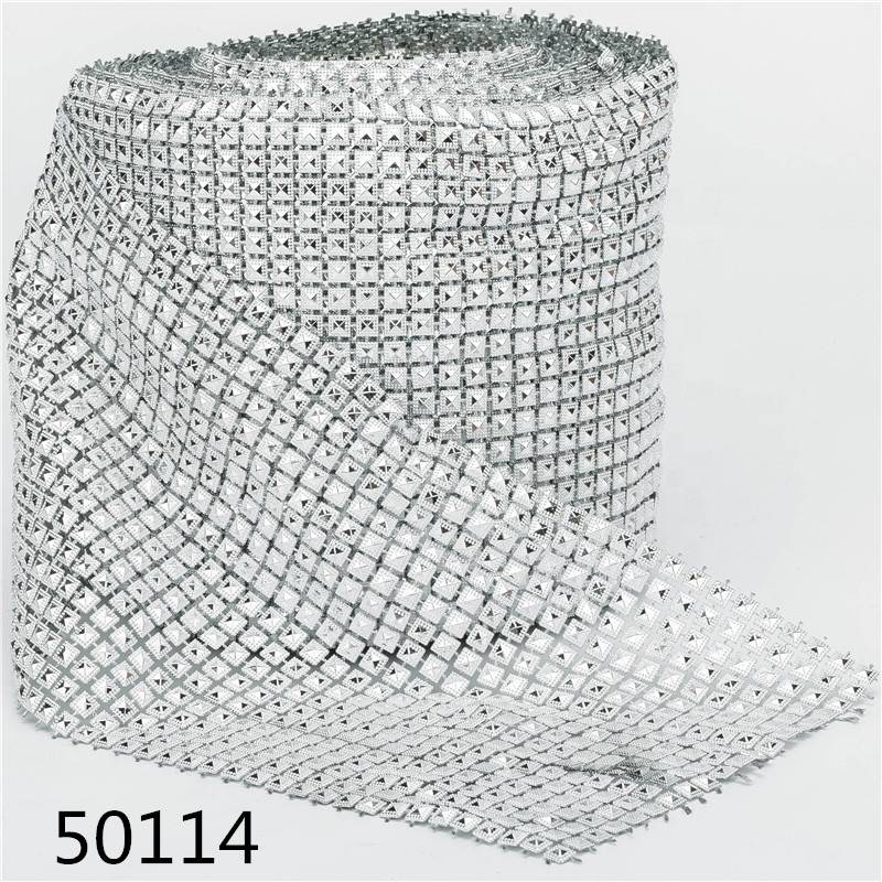Crystal Rhinestones Trim Banding Bridal Beads Applique Plastic Crystal Mesh In Roll For Dress Jewelry