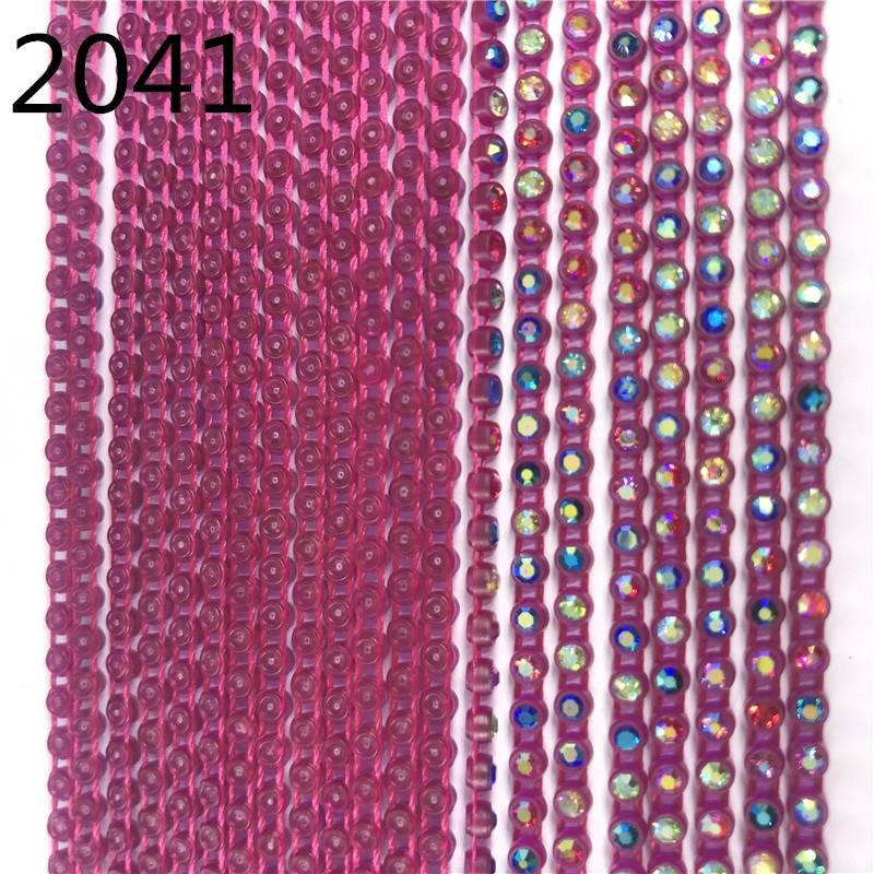 High Quality A grade Crystal Color Plastic Rhinestone Banding Trimming SS6 for Textile Popular in Guatemala
