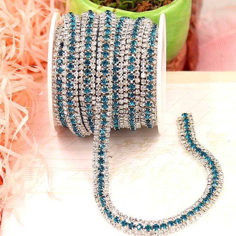 Wholesale Crystal Glass Beads Colors Crystal Rhinestone Cup Chain