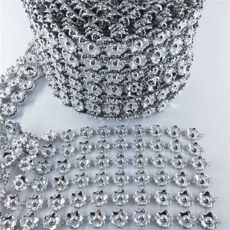 Wholesale Rhinestone Sheet 7rows Iron on Trimming Mesh for Clothing accessories