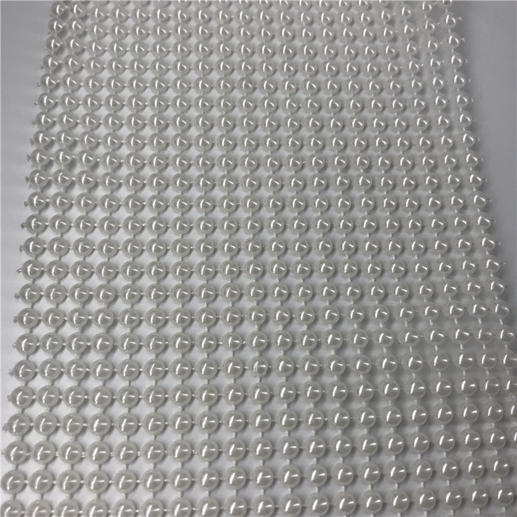 20 rows Plastic Rhinestone Mesh for Party Decoration Pearl Round