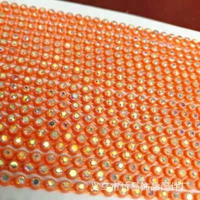 Hot selling grade AAA shoes customized 24 rows rhinestone mesh with low moq