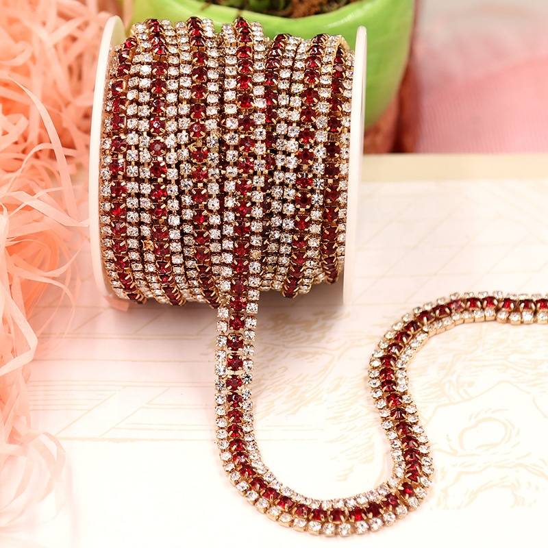 Wholesale Rhinestone Cup Chain Trimmings 10 Meters One Cup Chain Roll