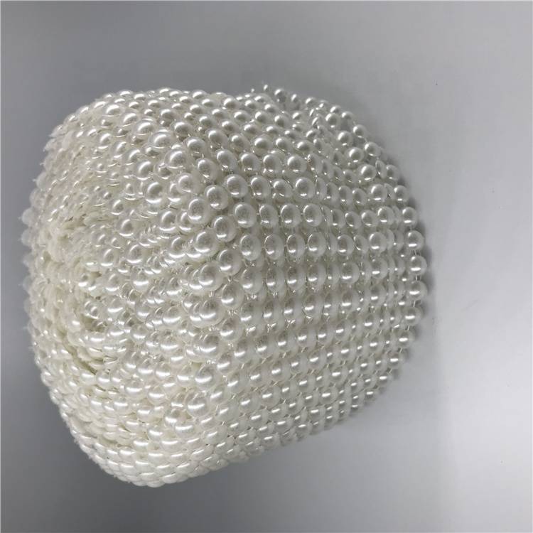 12 rows Plastic Rhinestone Mesh for Party Decoration Pearl Round