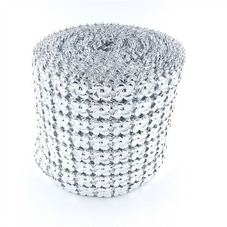 8 rows Acrylic Diamond Wrap Plastic Wrapping Silver Rhinestone Mesh for Crystal Bouquet Wrap for tile