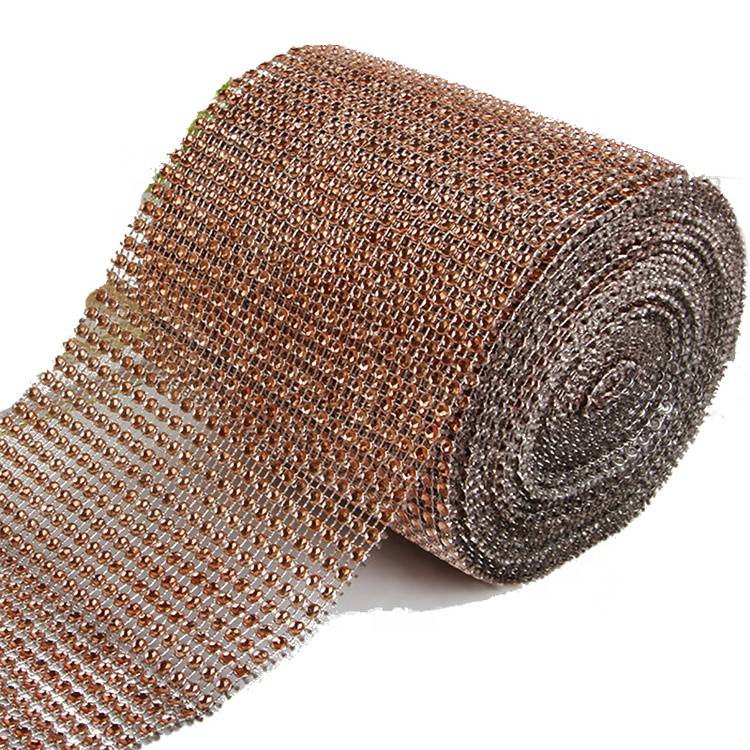 Wholesale High Quality Factory 24 Rows Brown Net Colorful No Rhinestone Mesh