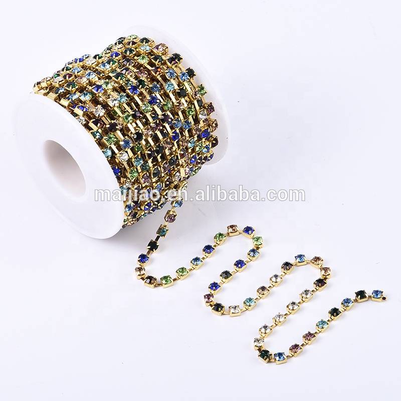 crystal rhinestone cup chain for clothes