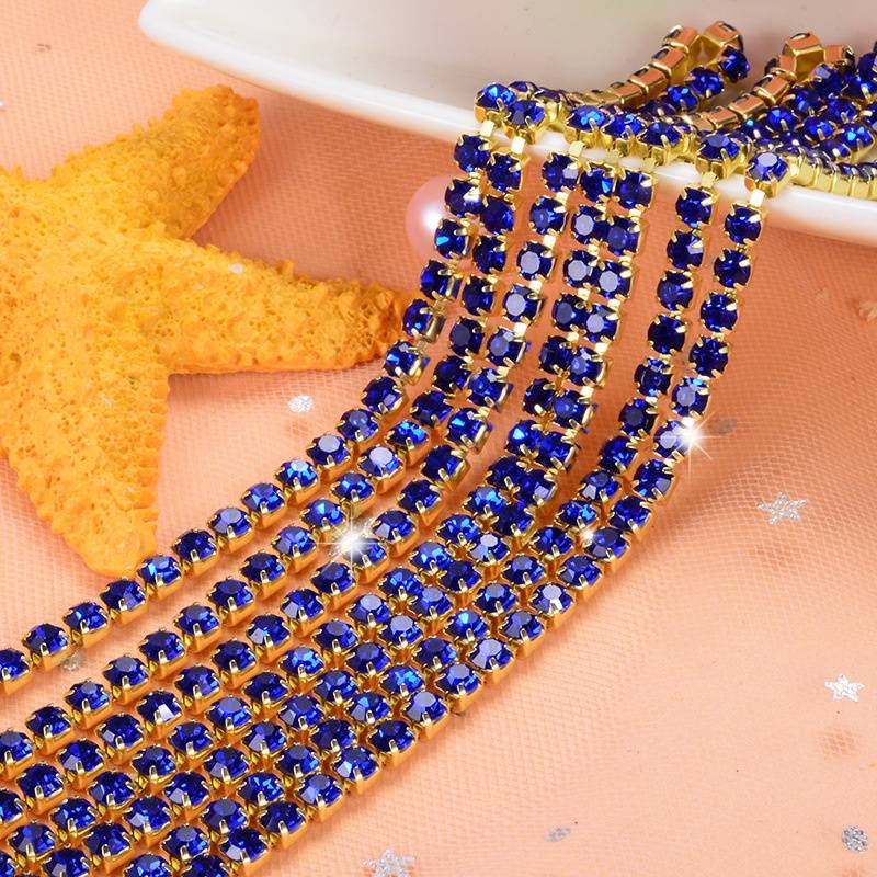 Factory Wholesale Fancy Crystal Cup Chain Rhinestone Trimming For Garment