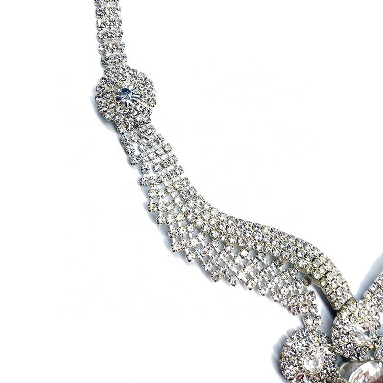 Newest women 2019 fashion popular rhinestone chain custom personalize necklace