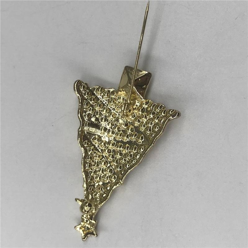 Wholesale Shanny Golden Plating Multi Color Crystal Beads Pave Christmas Tree Alloy Brooches For Women