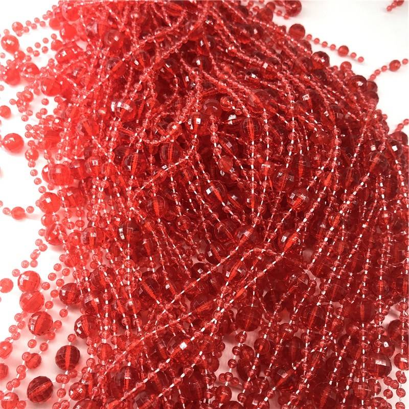 Factory Price Red Color Beaded Outdoor Valance Bubble  Plastic Beads Curtains For Doors