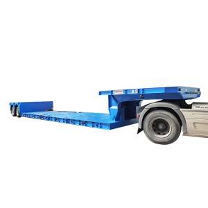 Crawler crane transport front loading 60 tons gooseneck detachable low bed semi trailer