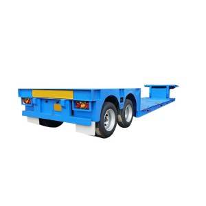 Crawler crane transport front loading 60 tons gooseneck detachable low bed semi trailer