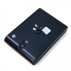 Biometric Fingerprint Storage Safe Box Black Steel Pistol Box D-120