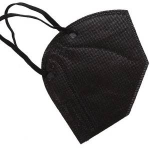 KN95 Face Mask 5-layers Black Color Breathable & Comfortable Safety Mask Efficiency≥95%, Protective Cup Dust Masks Against PM2.5 – Individually Wrapped (Black Mask)
