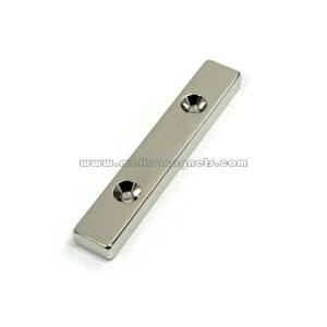 Neodymium Bar Magnet with Countersunk Holes