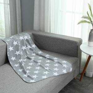 Star Print Grey Blanket