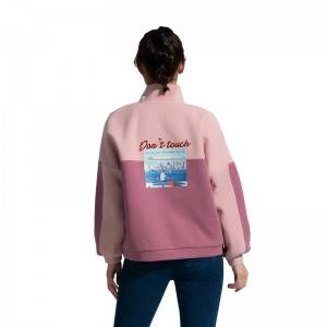 Ladies Stand-Up Collar Half Zip Sweatshirt Sweatshirt