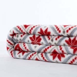 Christmas Snowflake Pattern Recycled Polyester Double-Sided Plush Blanket