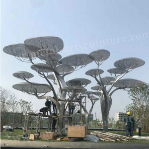 Large Outdoor Stainless Steel Tree Sculpture Modern Art Design As Public Decoration