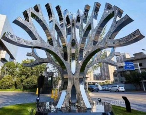 Lawn Decoration Large Modern Garden Sculptures With Stainless Steel Material