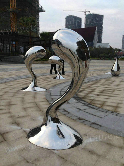 316L Stainless Steel Outdoor Garden Ornaments Abstract Metal Dolphin Sculpture
