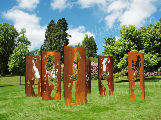 Skillful Corten Steel Plate Outdoor Sculpture Contemporary Abstract As Square Ornaments