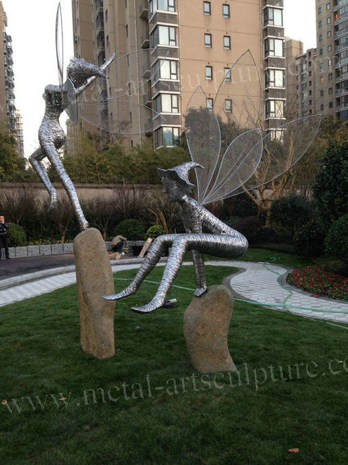 Abstract Artist Elf Garden Ornaments Statues Customized Large Metal Art Sculptures