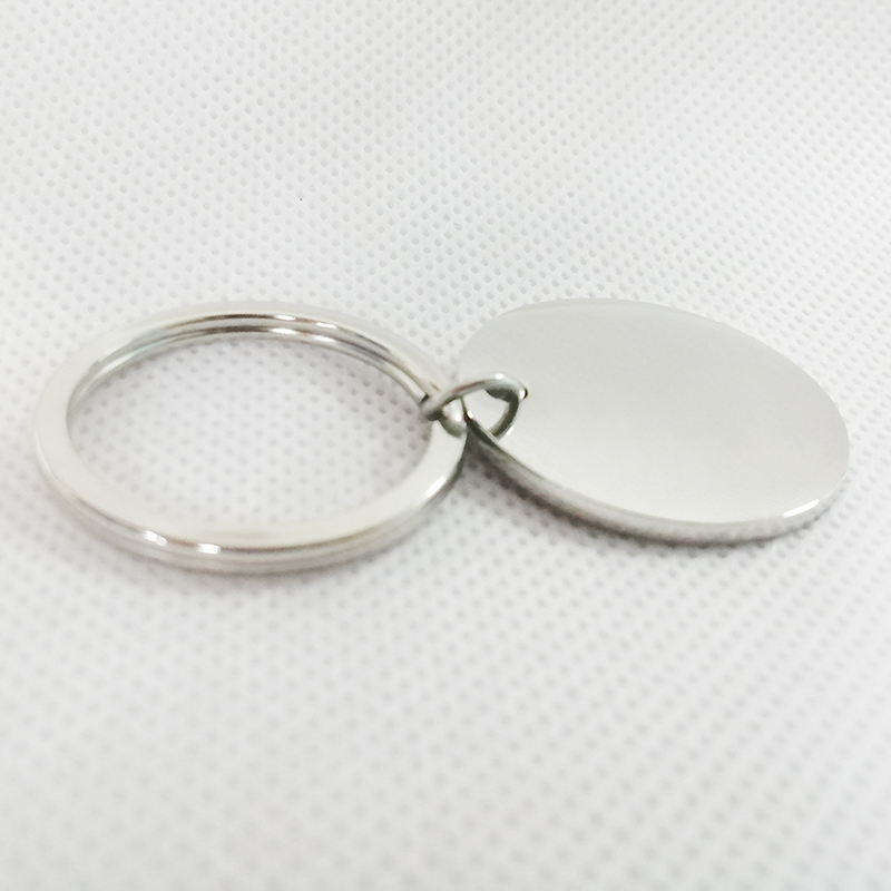 Round Shape Mirror Effect Stainless Steel Alloy Blank Metal Keychains for Adding Custom Logo