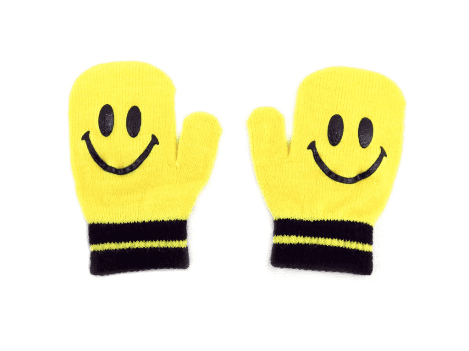children’s glove with smile face