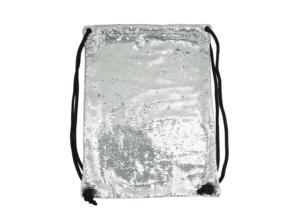 Fashion silver sequin drawstring bag