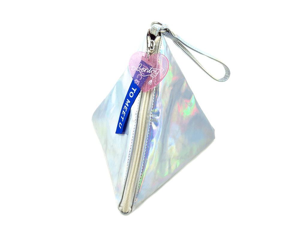 Fashion holographic triangle coin purse with pendant