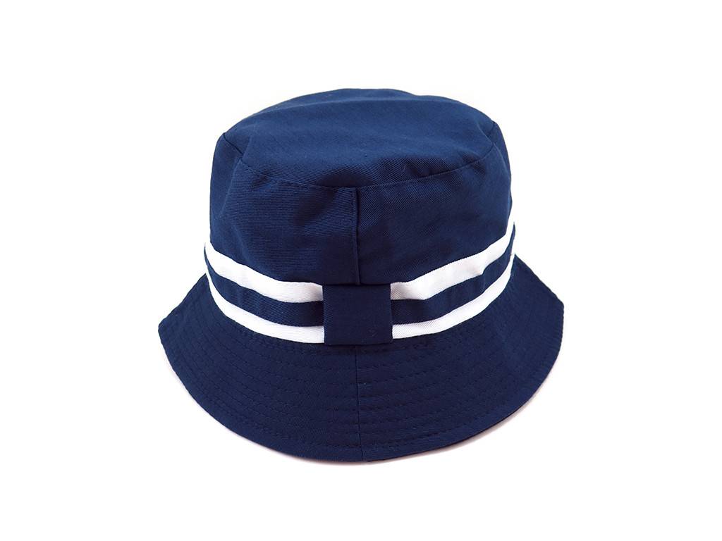 Fashion navy and white striped bucket hat