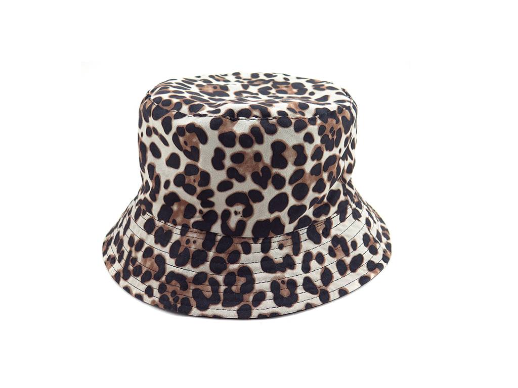 Fashion flat top leopard bucket hat