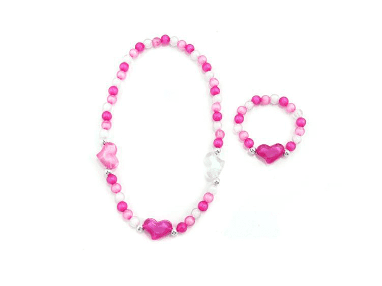 necklace&bracelet set for children with heart pendant