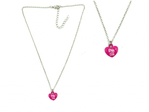 kids’ necklace with a heart pendant with “big sis