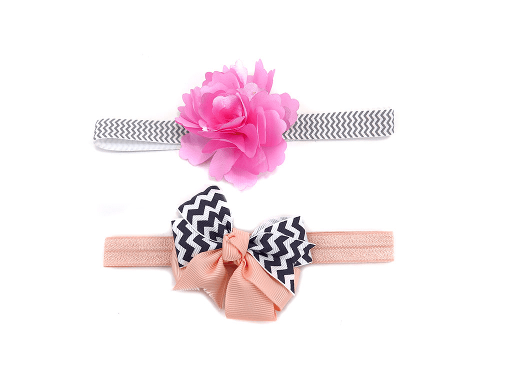 Flower bowknot kids’ hairband set