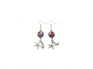earrings with mermaid and starfish pendants