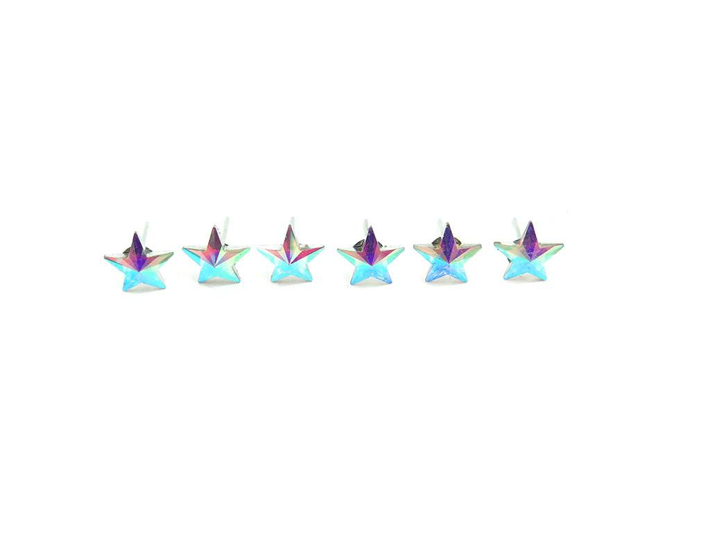 kids’ shiny star earring pins-3 pairs per card