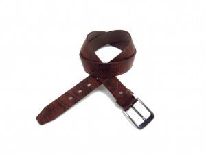 Fashion adjustable textured brown PU belt