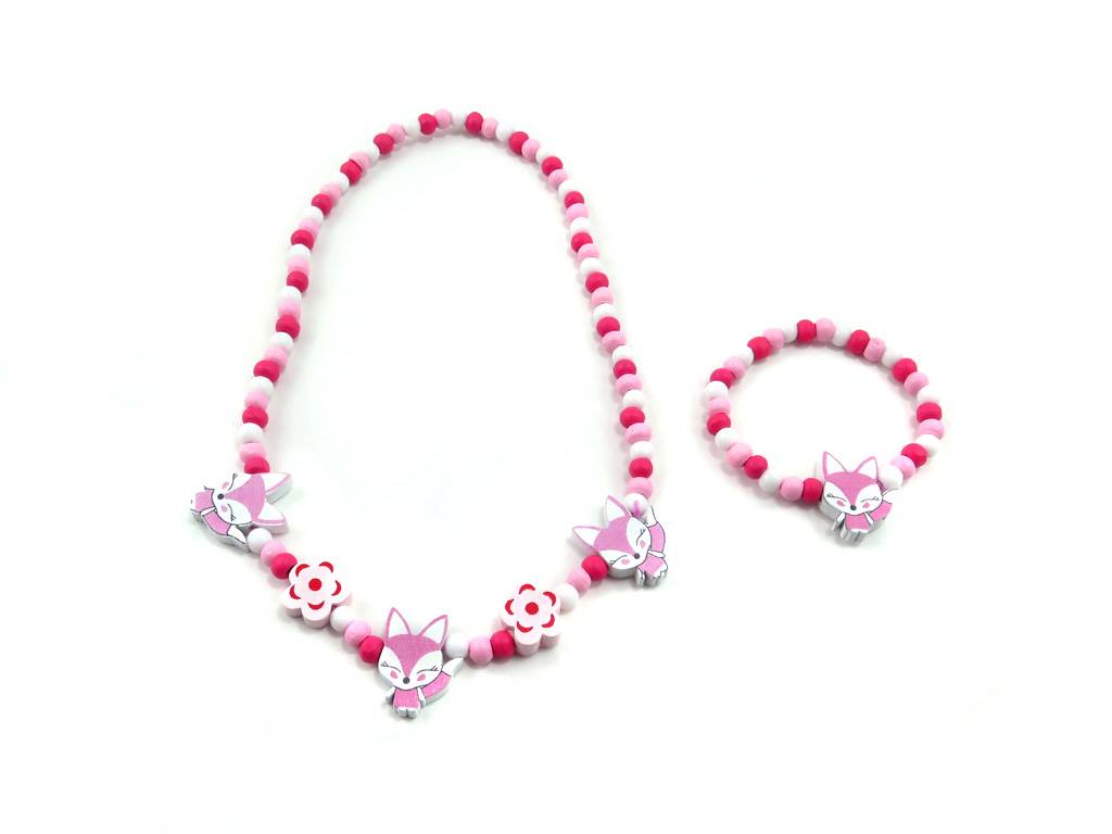 children bracelet and necklace set with owl pendant