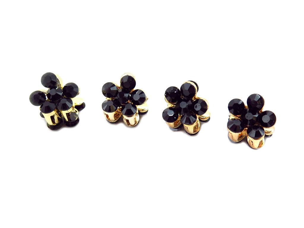 kid’s hair clips with diamonds in black
