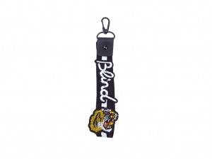 Mobile phone strap with tiger patch