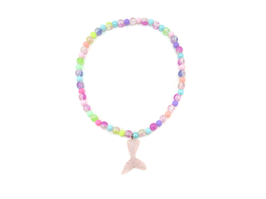 Colorful necklace with mermaid pendant
