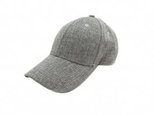 men basic polyester baseball cap in light gray color